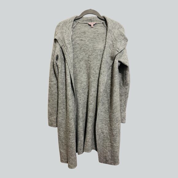 Juicy Couture Y2K Grey Silver Sparkle Embellished Open Cardigan Hooded Size M - Picture 7 of 9